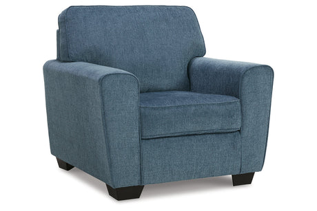 Cashton Blue Chair and Ottoman from Ashley - Luna Furniture