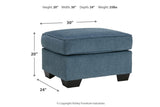 Cashton Blue Chair and Ottoman from Ashley - Luna Furniture