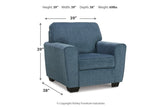 Cashton Blue Chair and Ottoman from Ashley - Luna Furniture