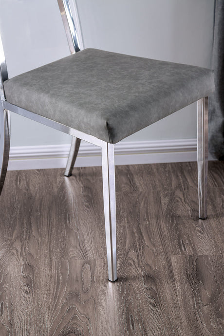 Casper Chrome Side Chair from Furniture of America - Luna Furniture