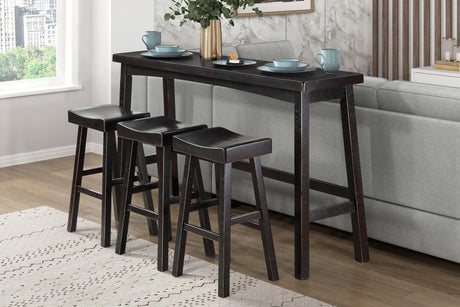 Caspian Black 4-Piece Pub Height Set from Homelegance - Luna Furniture