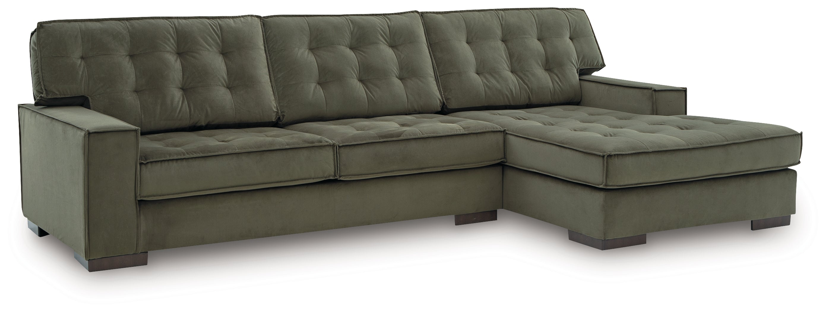 ルーテシア FR Ashley Caspian-Town Olive 2-Piece RAF Chaise Sectional – Luna