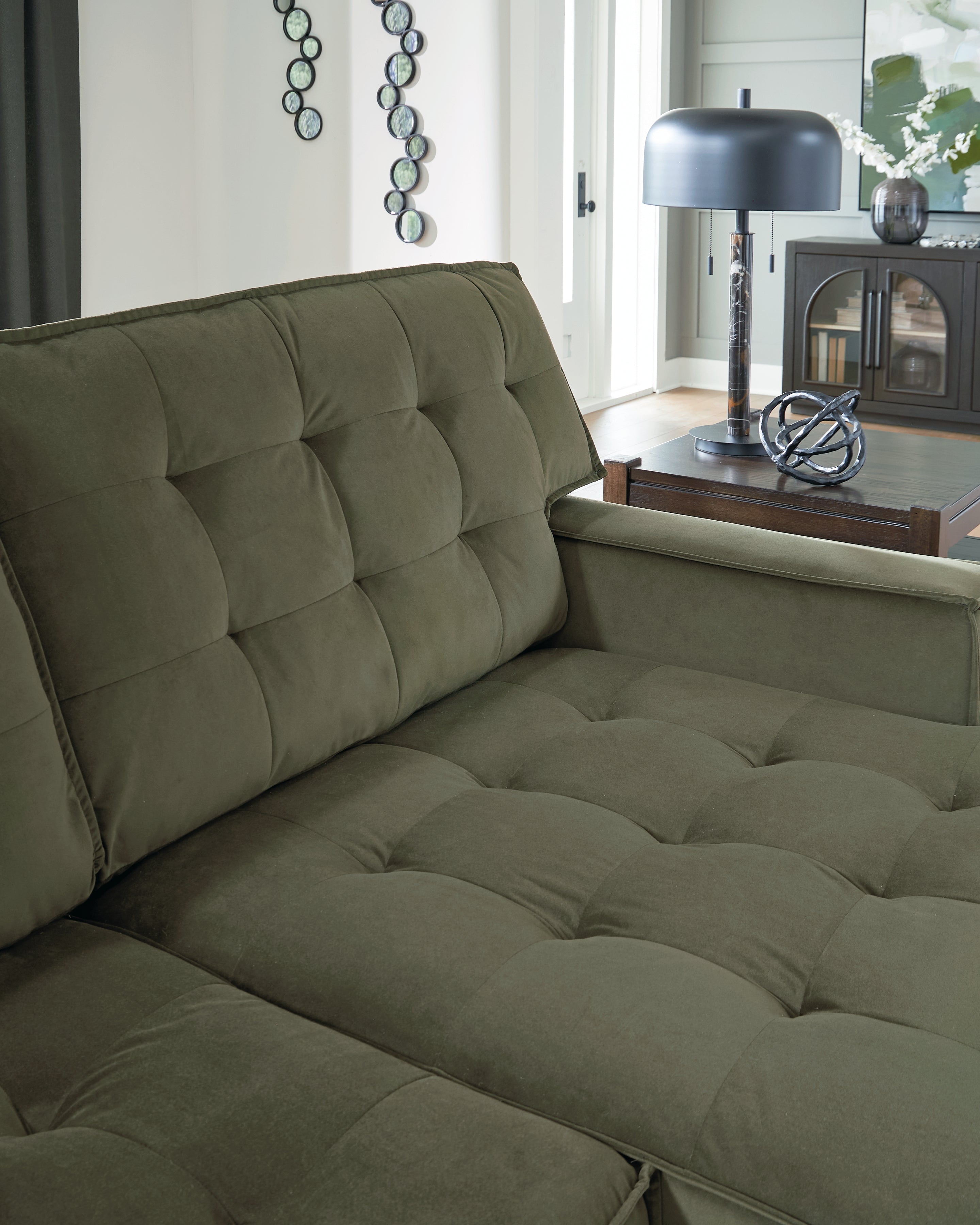Ashley Caspian-Town Olive 2-Piece RAF Chaise Sectional – Luna