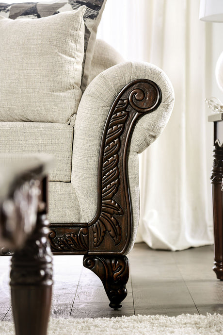 Cassani Light Gray/Walnut Sofa from Furniture of America - Luna Furniture