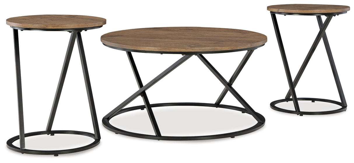 Cassbryn Brown/Black Table (Set of 3) from Ashley - Luna Furniture