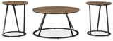 Cassbryn Brown/Black Table (Set of 3) from Ashley - Luna Furniture