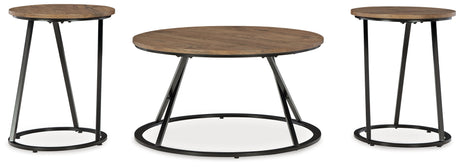 Cassbryn Brown/Black Table (Set of 3) from Ashley - Luna Furniture