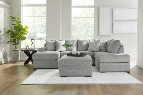 Casselbury Cement 2-Piece Sectional with Ottoman from Ashley - Luna Furniture