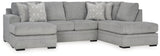 Casselbury Cement 2-Piece Sectional with Ottoman from Ashley - Luna Furniture