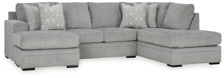 Casselbury Cement 2-Piece Sectional with Ottoman from Ashley - Luna Furniture