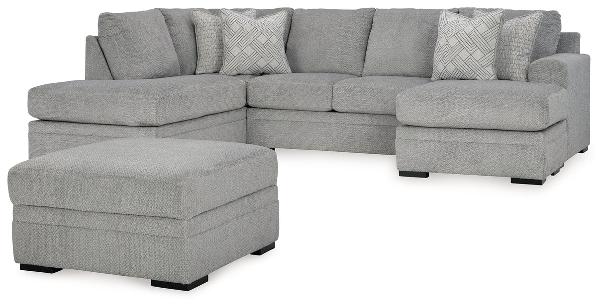 Casselbury Cement 2-Piece Sectional with Ottoman from Ashley - Luna Furniture