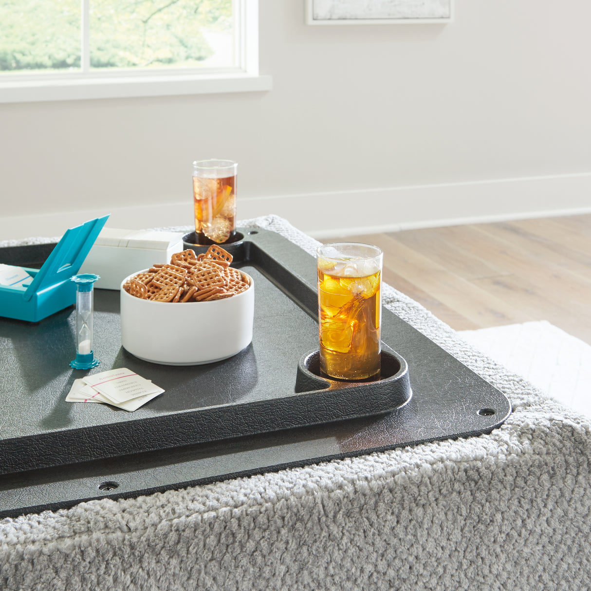 Casselbury Cement 2-Piece Sectional with Ottoman from Ashley - Luna Furniture