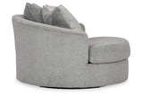 Casselbury Cement Oversized Swivel Chair and Ottoman from Ashley - Luna Furniture