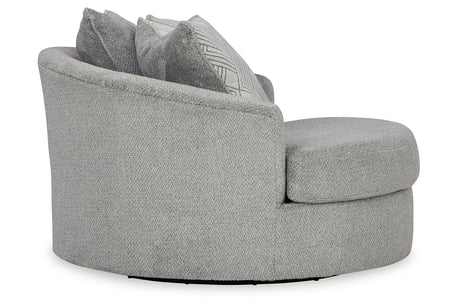 Casselbury Cement Oversized Swivel Chair and Ottoman from Ashley - Luna Furniture