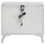 Cassia White High Gloss 2-Drawer Nightstand from Coaster - Luna Furniture
