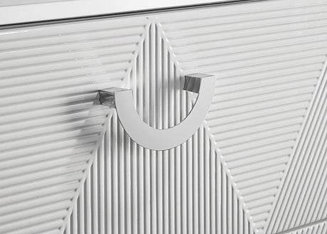 Cassia White High Gloss 4-Piece Eastern King LED Bedroom Set from Coaster - Luna Furniture