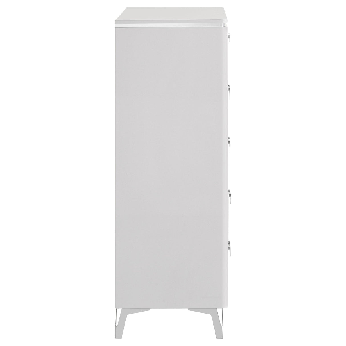 Cassia White High Gloss 5-Drawer Bedroom Chest from Coaster - Luna Furniture