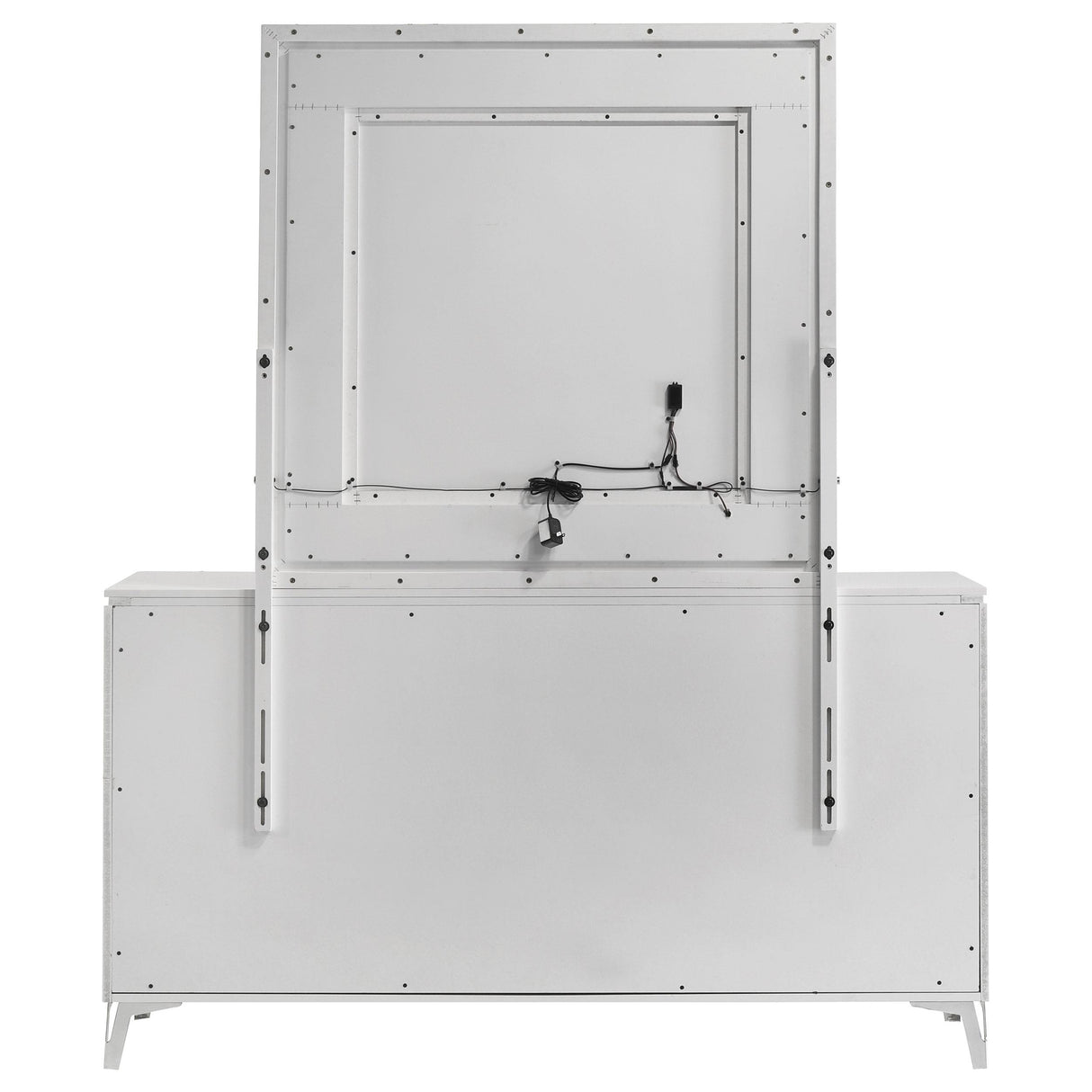 Cassia White High Gloss 6-Drawer Dresser with Mirror from Coaster - Luna Furniture