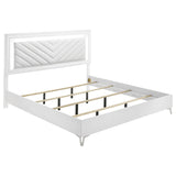 Cassia White High Gloss Eastern King LED Panel Bed from Coaster - Luna Furniture