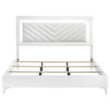 Cassia White High Gloss Eastern King LED Panel Bed from Coaster - Luna Furniture