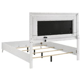 Cassia White High Gloss Queen LED Panel Bed from Coaster - Luna Furniture
