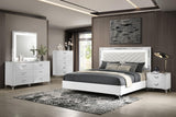 Cassia White High Gloss Queen LED Panel Bed from Coaster - Luna Furniture
