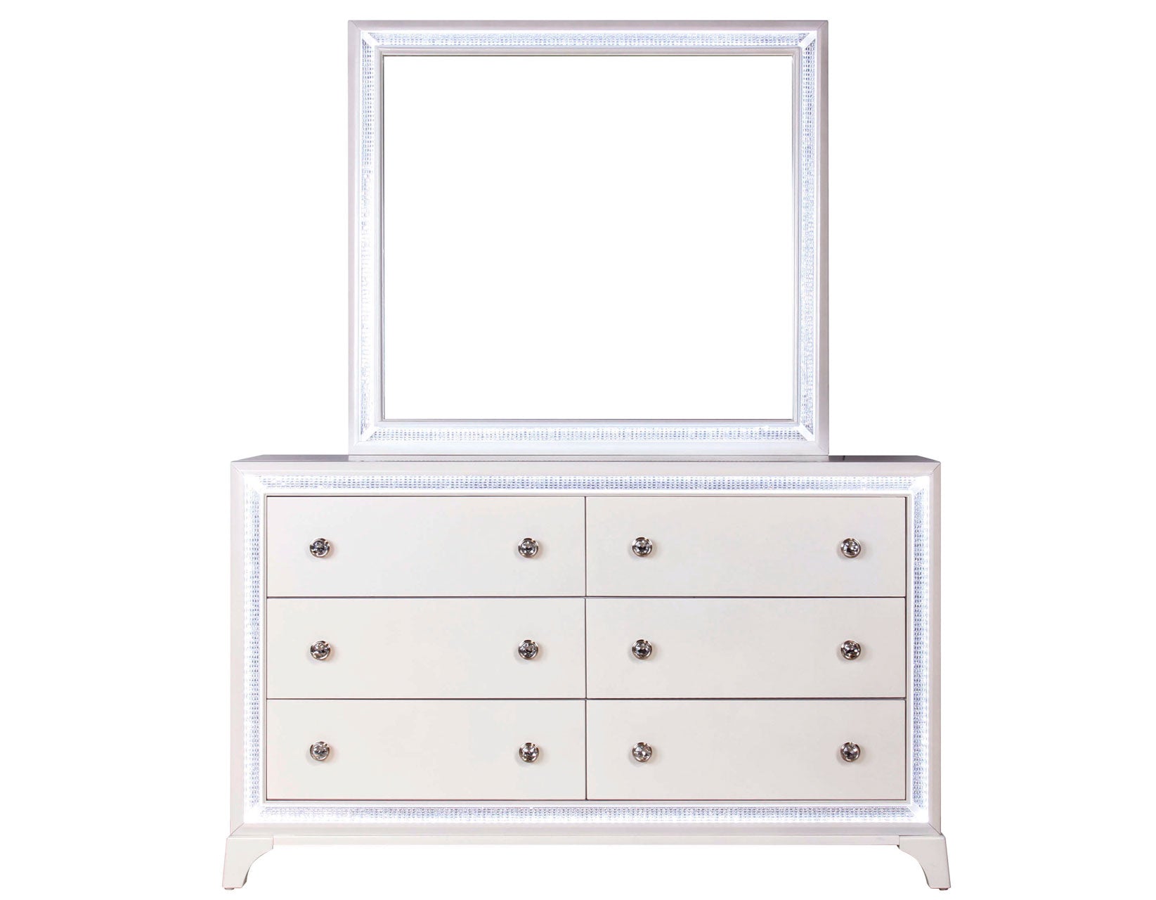 Cassie Illuminating Pearl Bedroom Set – Luna Furniture