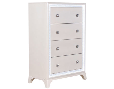 Cassie Illuminating Pearl Bedroom Set from Steve Silver - Luna Furniture