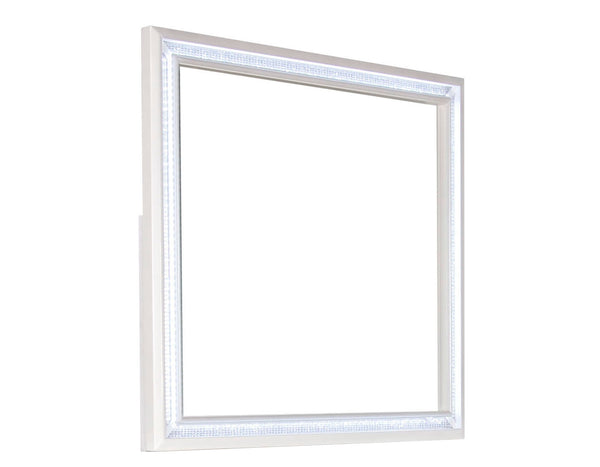 Cassie Illuminating Glam Mirror, Shimmering Pearl Finish (Mirror Only)