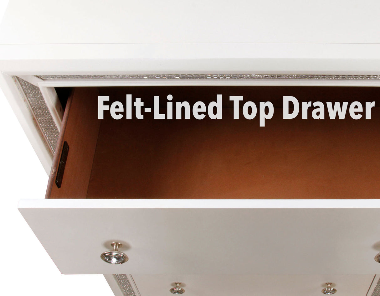 Cassie Queen Illuminating 4-Piece Glam Queen Bedroom Set(Queen Bed, Nightstand, Dresser and Mirror) from Steve Silver - Luna Furniture