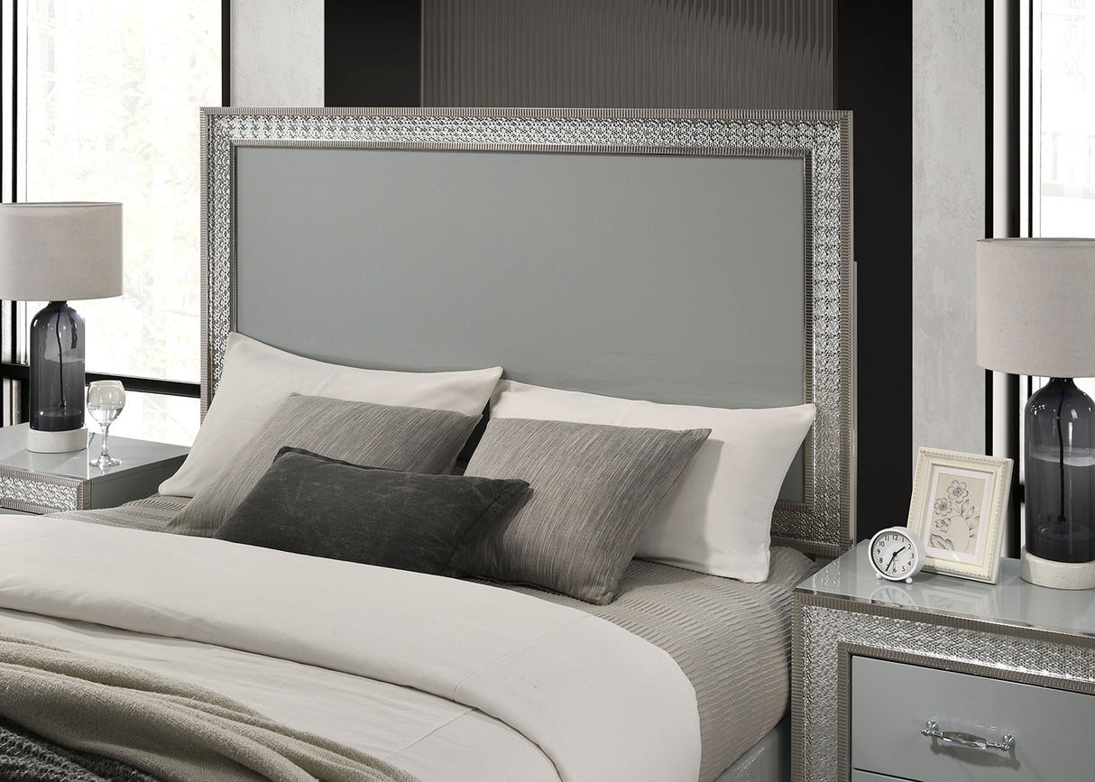 Cassiopeia Metallic Gray Queen Panel Bed from Furniture of America - Luna Furniture