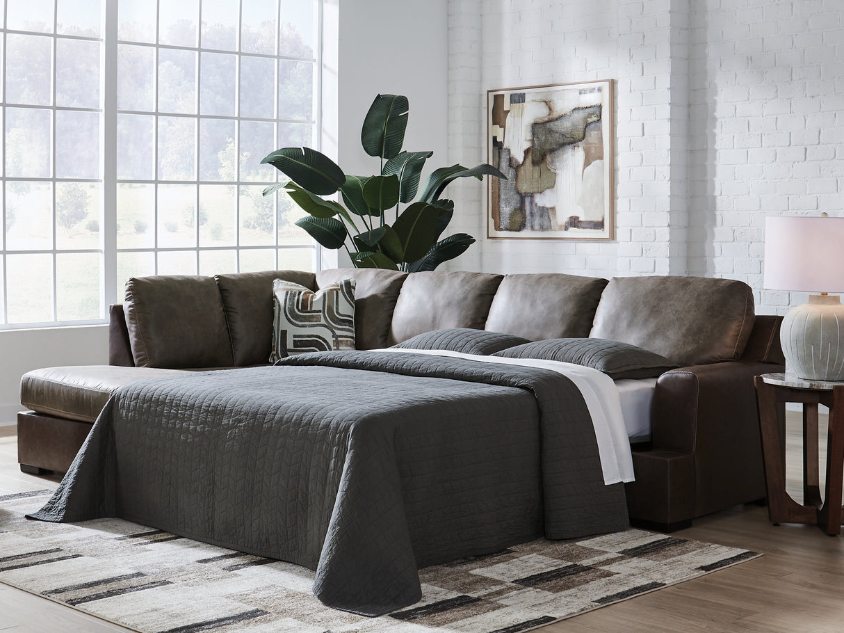 Castille Way Fossil 2-Piece RAF Sleeper Sectional with Chaise from Ashley Furniture - Luna Furniture