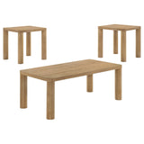 Castlewood Light Oak 3-Piece Cocktail Coffee Table Set from Coaster - Luna Furniture