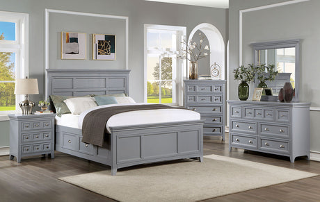 Castlile Gray King Storage Platform Bed from Furniture of America - Luna Furniture