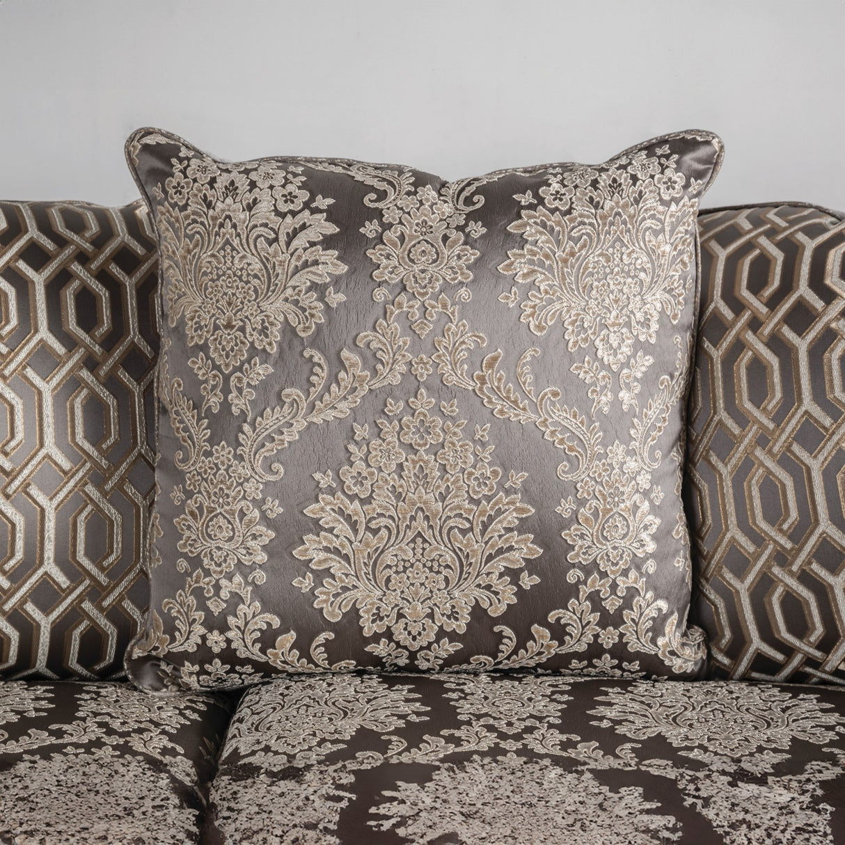 Catalonia Beige/Dark Cherry Sofa from Furniture of America - Luna Furniture