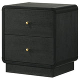 Cavelle Black 2-Drawer Nightstand from Coaster - Luna Furniture