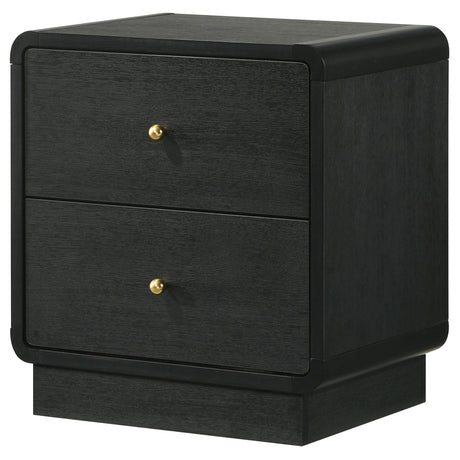 Cavelle Black 2-Drawer Nightstand from Coaster - Luna Furniture
