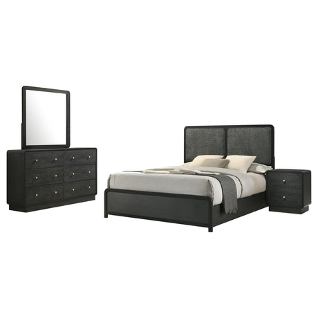 Cavelle Black 4-Piece Eastern King Bedroom Set from Coaster - Luna Furniture