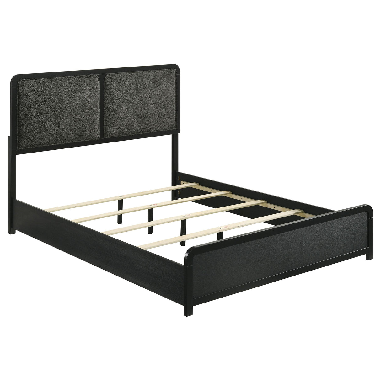 Cavelle Black 47-inch Upholstered Eastern King Bed from Coaster - Luna Furniture