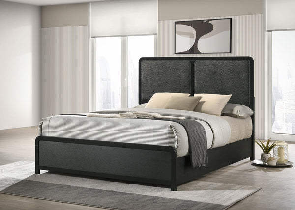 Cavelle Black 47-inch Upholstered Queen Bed