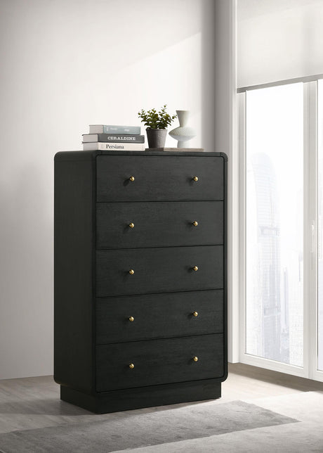 Cavelle Black 5-Drawer Chest from Coaster - Luna Furniture