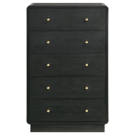 Cavelle Black 5-Drawer Chest from Coaster - Luna Furniture