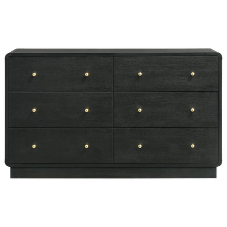 Cavelle Black 6-Drawer Dresser Cabinet from Coaster - Luna Furniture