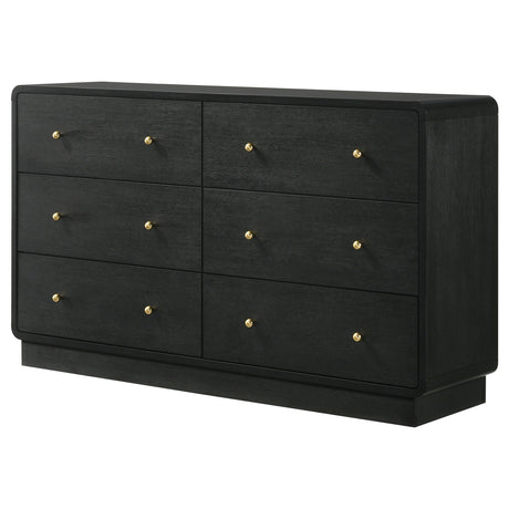Cavelle Black 6-Drawer Dresser Cabinet from Coaster - Luna Furniture