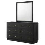 Cavelle Black 6-Drawer Dresser and Mirror from Coaster - Luna Furniture