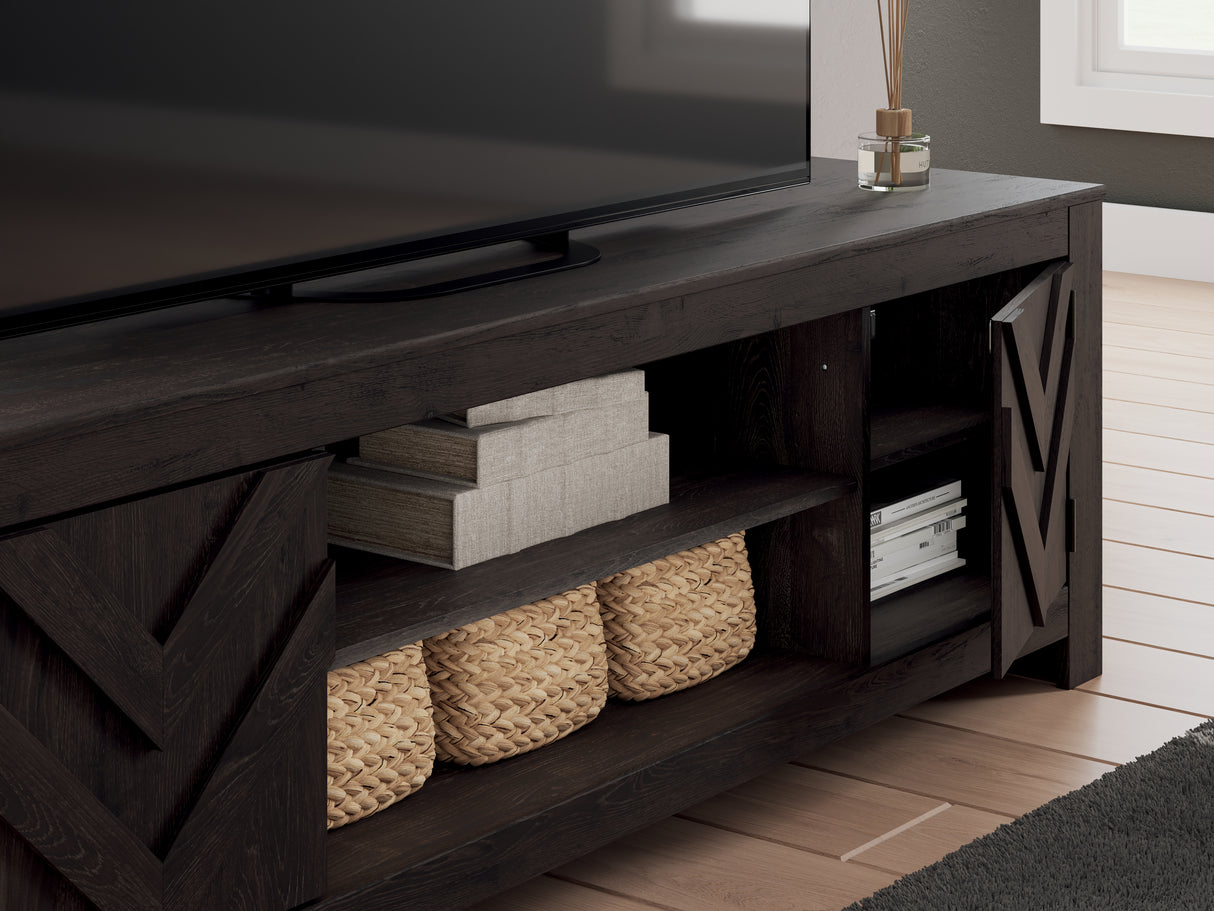 Cayboni Black 71" TV Stand from Ashley Furniture - Luna Furniture