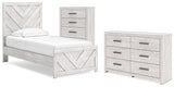 Cayboni Twin Panel Bed, Dresser and Chest from Ashley - Luna Furniture
