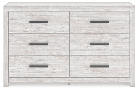 Cayboni Twin Panel Bed with Dresser and 2 Nightstands in Whitewash from Ashley - Luna Furniture