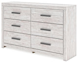 Cayboni Twin Panel Bed with Dresser and 2 Nightstands in Whitewash from Ashley - Luna Furniture