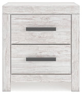 Cayboni Twin Panel Bed with Mirrored Dresser, Chest and Nightstand in Whitewash from Ashley - Luna Furniture